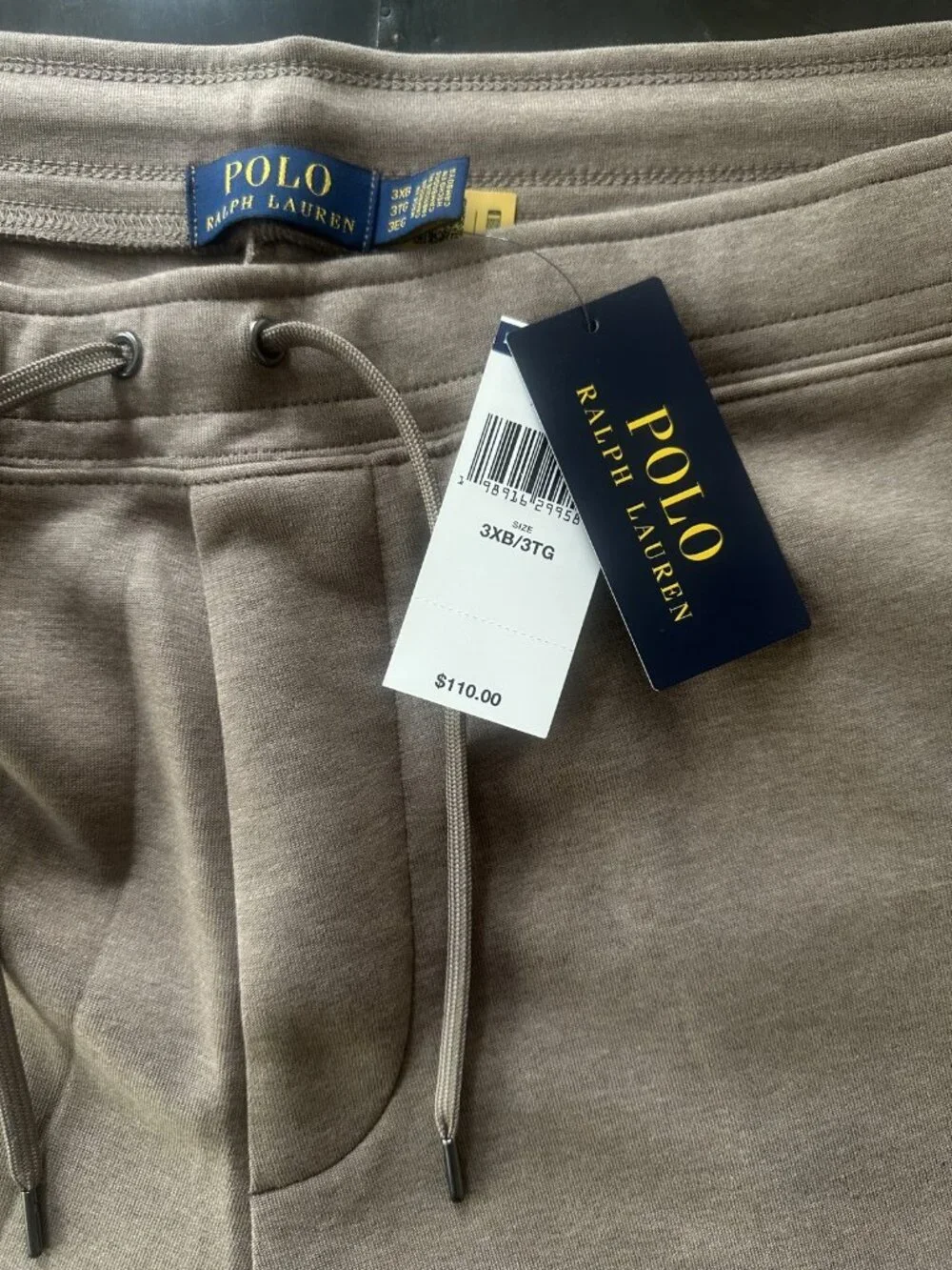 Polo Ralph Lauren Double Knit Track Shorts Mens Big & Tall Taupe Tan NWT